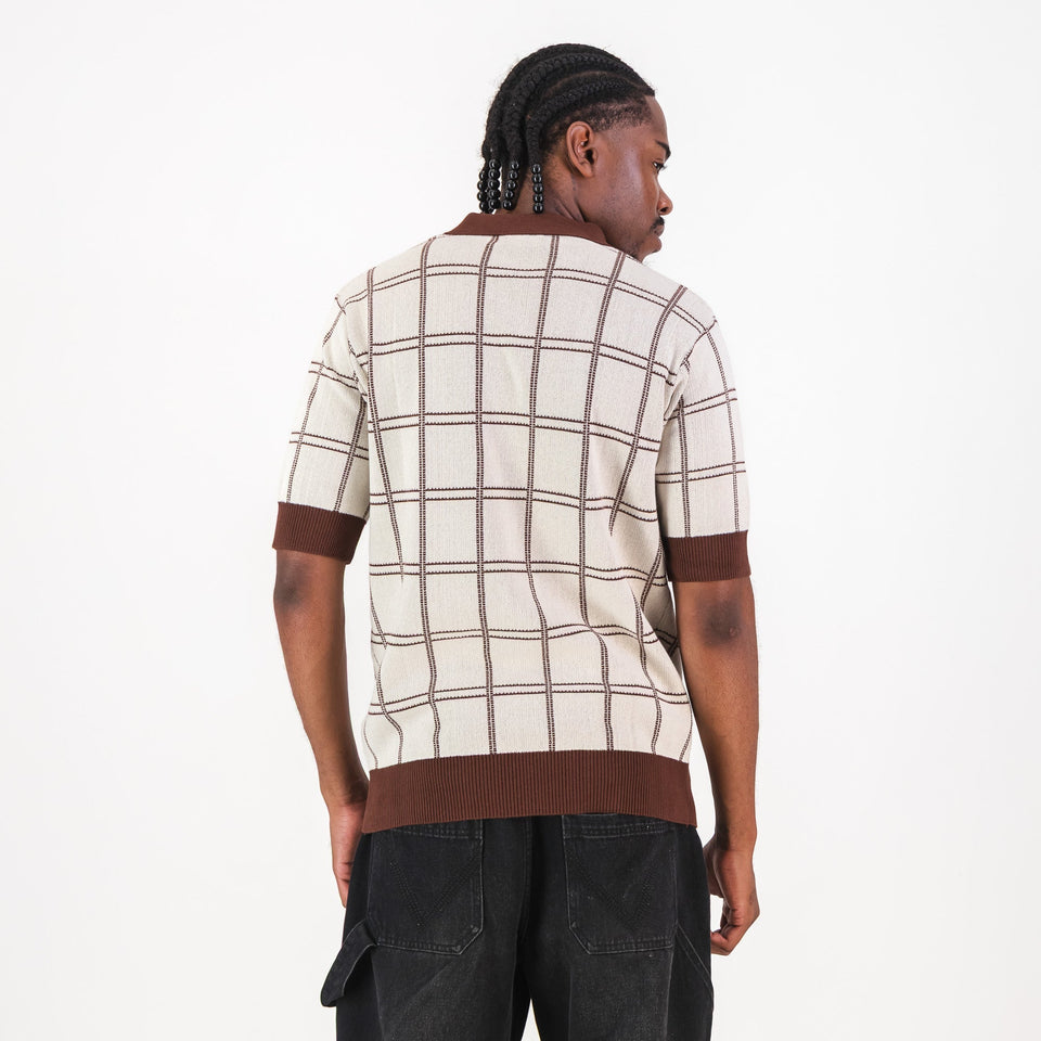 Kaizer Chiefs SS Check Knitted Jersey-Ivory