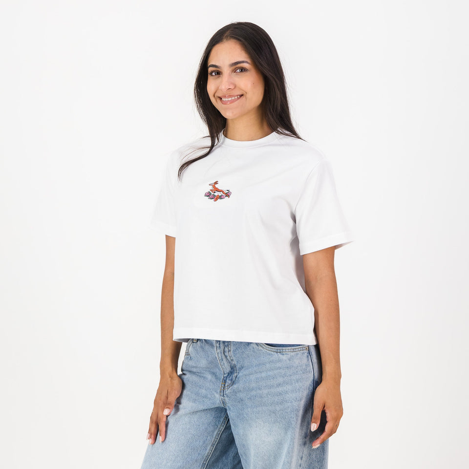 Springboks 95 Ladies Crop Boxy Crew Tee-White