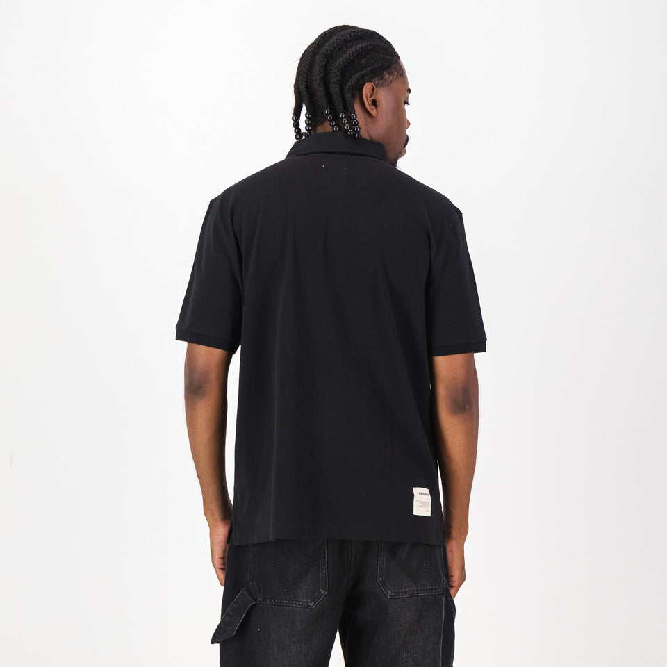 Springboks Contrast Embroidery Polo-Black