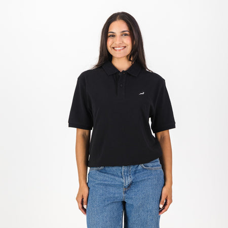 Springboks Contrast Embroidery Polo-Black