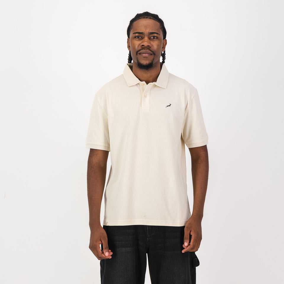 Springboks Contrast Embroidery Polo-Ivory