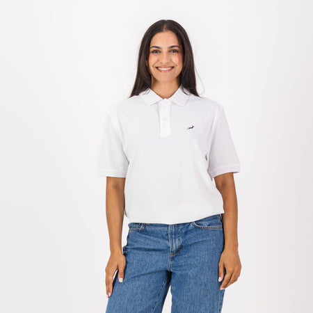 Springboks Contrast Embroidery Polo- White