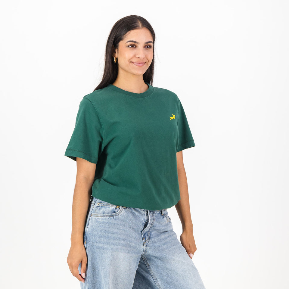 Springboks HS Sml Logo L Crew Tee-OS Green