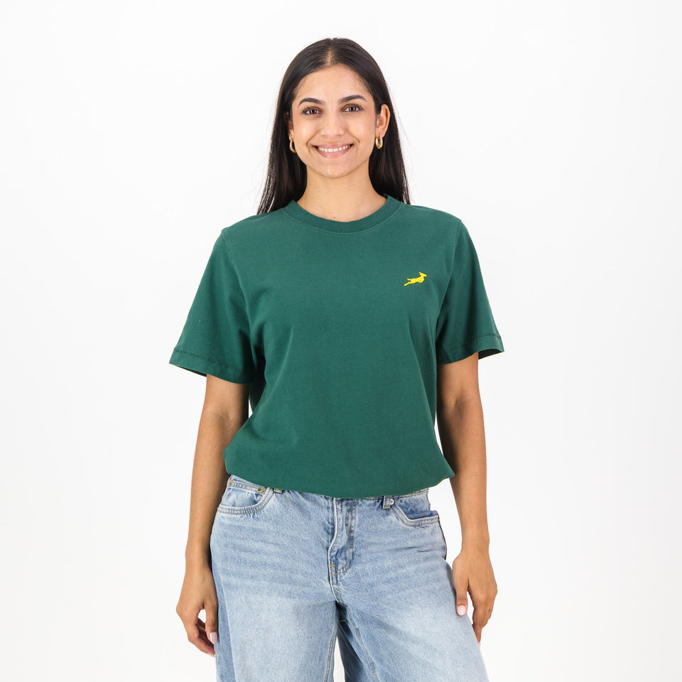 Springboks HS Sml Logo L Crew Tee-OS Green