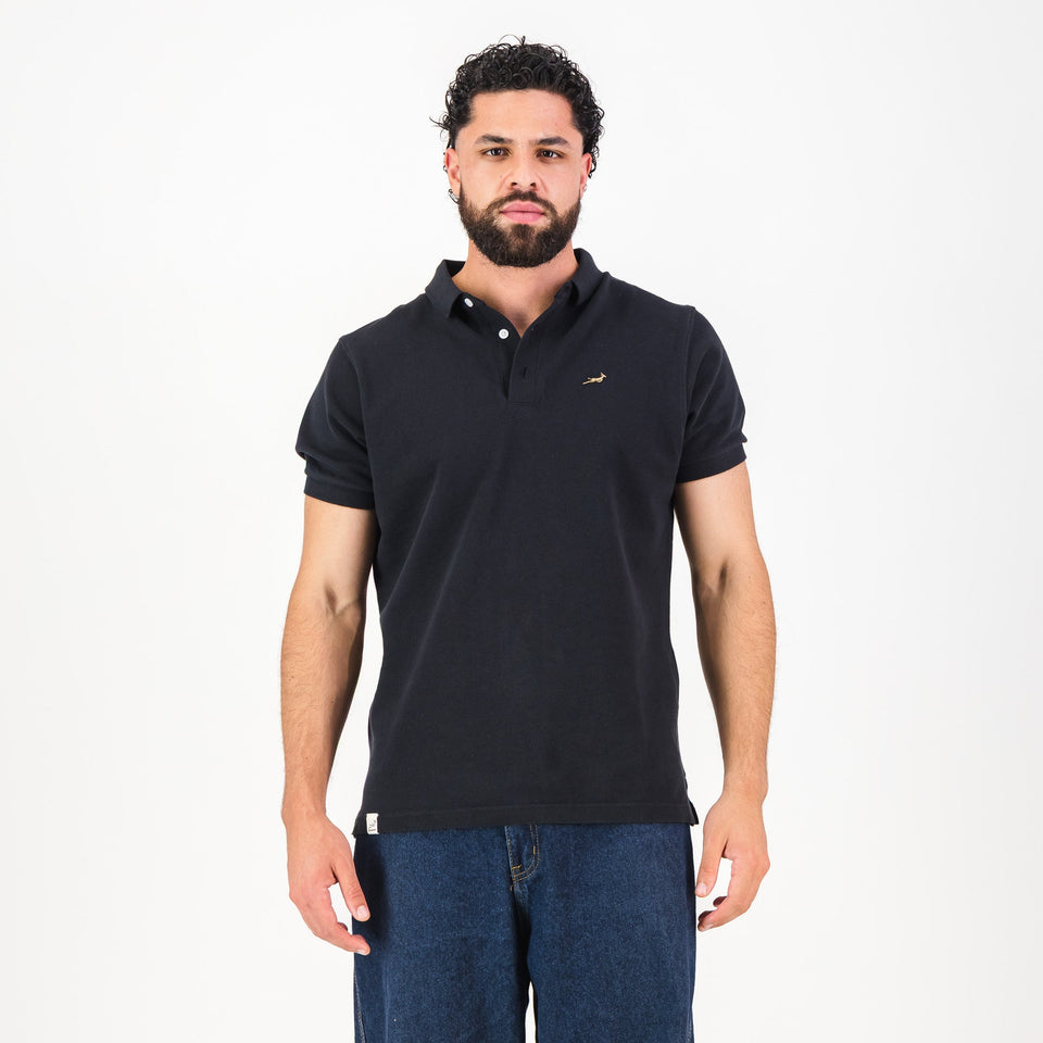 Springboks Metal Rivet SS Polo - Black
